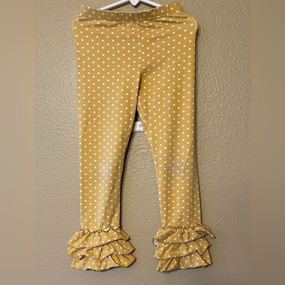SweetHoney Other - SweetHonet Nelly leggings Deep mustard dot Sz 8 GUC for dingy knees